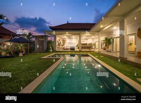 Canggu Bali Indonesia 20 October 2019 White Modern Luxurious Mansion Interior In Modern