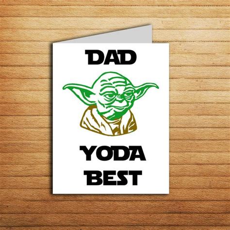 Great father's day star wars cards. Star Wars Fathers Day Card Yoda Best Funny Thank you card ...