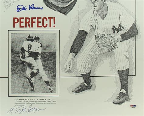 Don Larsen Signed 16x20 Yankees 1956 World Series Perfect Game Lithograph Psa Hologram