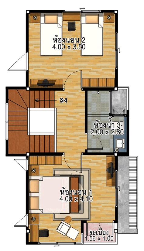 House design idea 6x15 with 3 bedrooms - House Plans 3D in 2020 | 3 bedroom house, House design ...