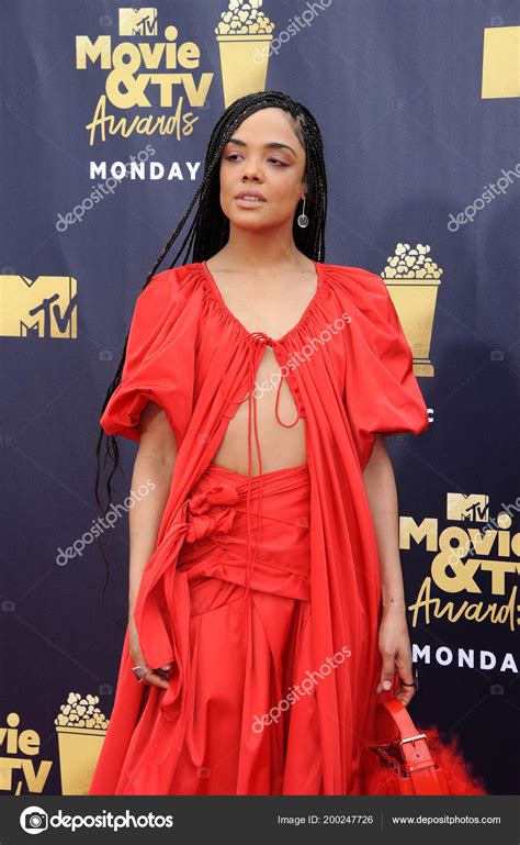 Tessa thompson is an american film and tv actress who is best known for her roles in 'veronica mars,' 'creed,' 'thor: Tessa Thompson 2018 Mtv Movie Awards Held Barker Hangar ...