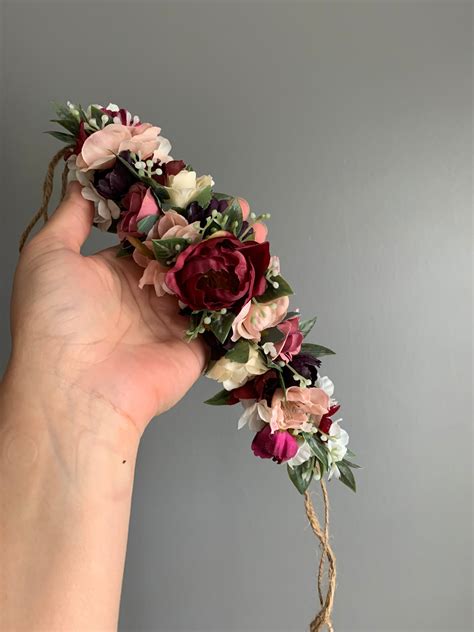 Flower Crown Flower Crown Tieback Flower Crown Birthday Crown Baby