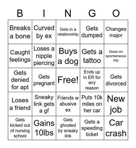 Lexis Bingo Card