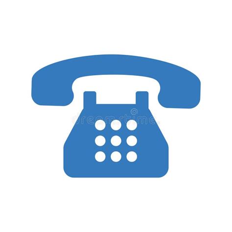 Telephone Blue Icon Communication Contact Stock Illustration