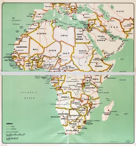 En Alta Resolución Detalle Mapa Político De África Con Las Marcas De Las Ciudades Capitales