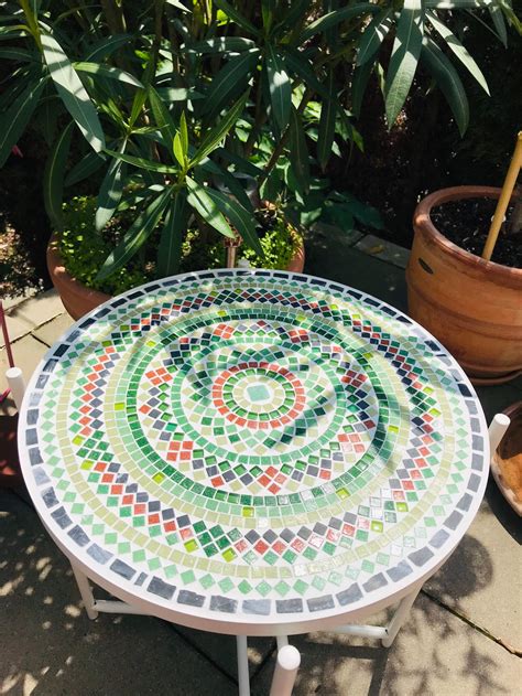 Mosaic Table Side Table Etsy