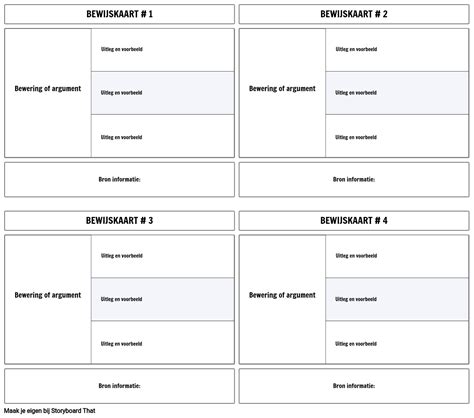 Evidence Card Sjabloon Storyboard Von Nl Examples