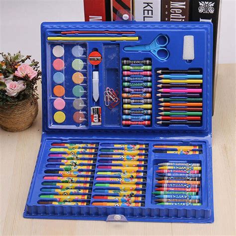86 Pcs In 1 Kids 12 Colors Marker Watercolor Pen Packet Set Children