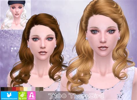 Newsea J100 Thorn Bird Hairstyle ~ Sims 4 Hairs