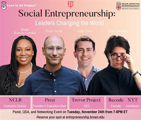Social Entrepreneurship Leaders Changing The World Nelson Center For