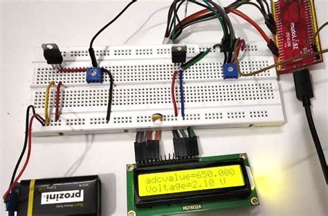 Circuit Hardware For Adc Between Lcd And Arm Lpc2148 Microcontrollers
