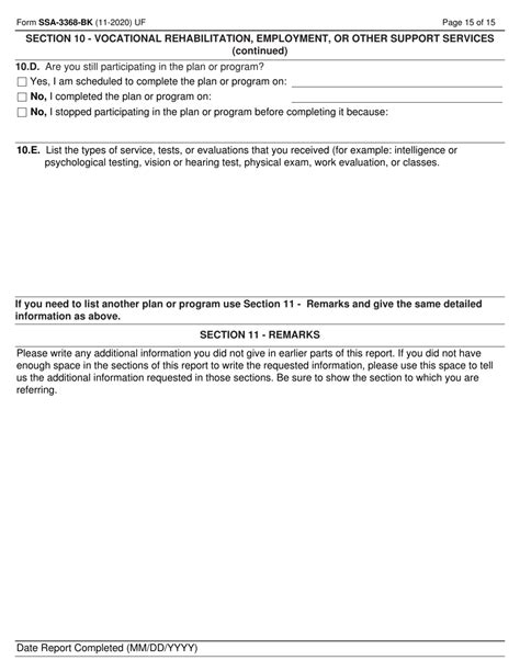 Form Ssa 3368 Bk Download Fillable Pdf Or Fill Online Disability Report