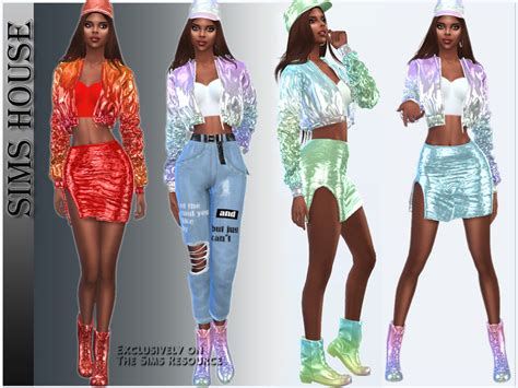 The Sims Resource Womens Holographic Jacket