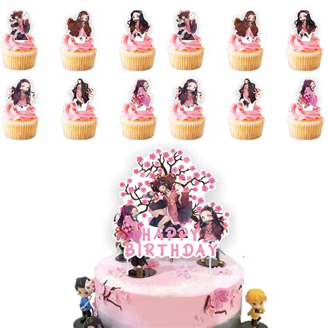 Buy 13 Pack Demon Slayer Nezuko Decoration Birthday Cake Topper Set