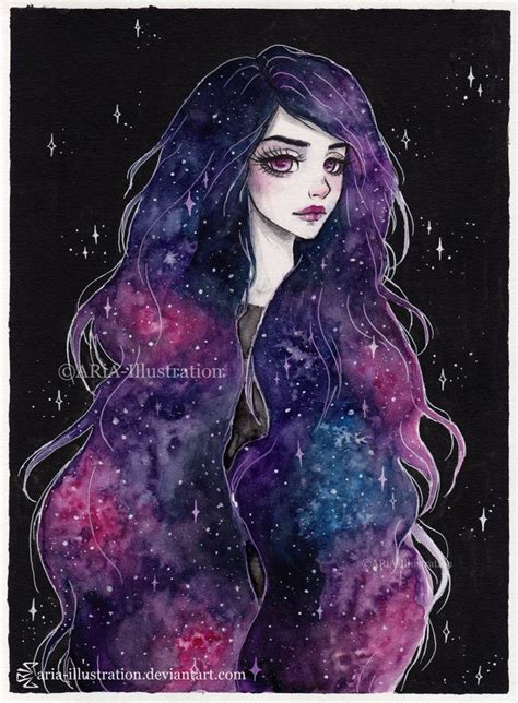 Day9 Inktober Galaxy Hair Series 14 By Aria Illustrationdeviantart