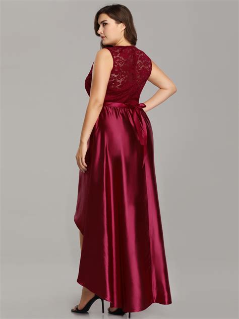 If you see the word formal in a dress code, it means you're wearing a suit and tie. Ever-Pretty Burgundy Wedding Dress Plus Size High-low ...