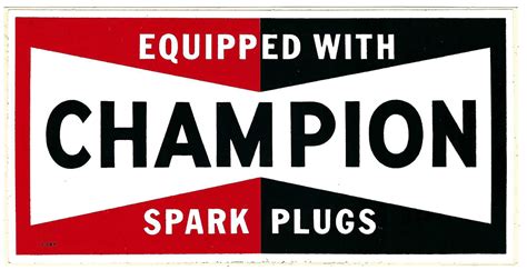 Champion Equipped Racing Decal Sticker Vintage Large Crashdaddy