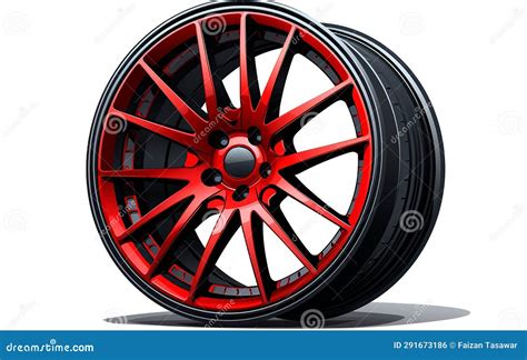 Vector Sport Car Wheel With Red Brake Gear Free Generative Ai Stock