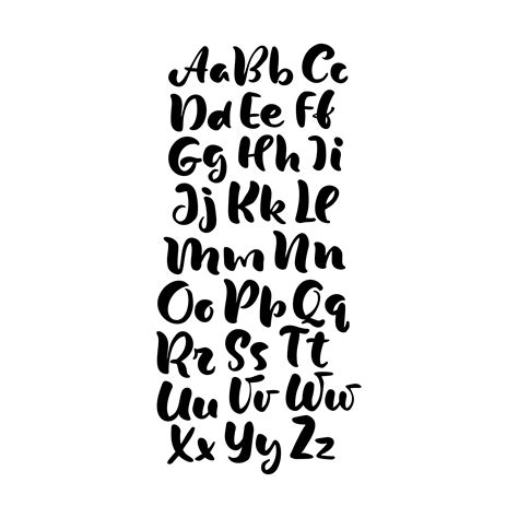 Diseño De Alfabeto De Letras De Mano Escritura De Pincel Manuscrito