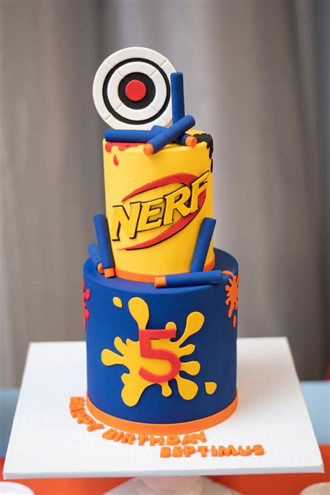 I gathered a collection of the best nerf cupcake, cake and cookie ideas! Nerf Themed Birthday Party - Pretty My Party - Party Ideas