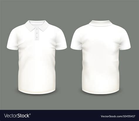 Mens White Polo Shirt Short Sleeve Royalty Free Vector Image