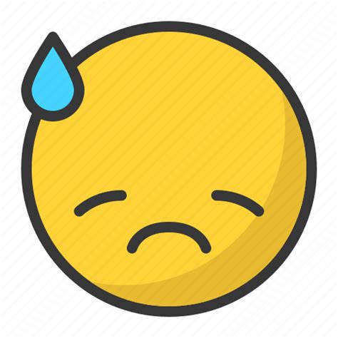 Depressed Disappointed Drop Emoji Emoticon Sad Icon