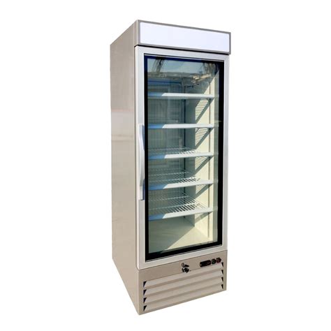 Energy Saving Upright Glass Door Freezer Single Door Beverage Cooler