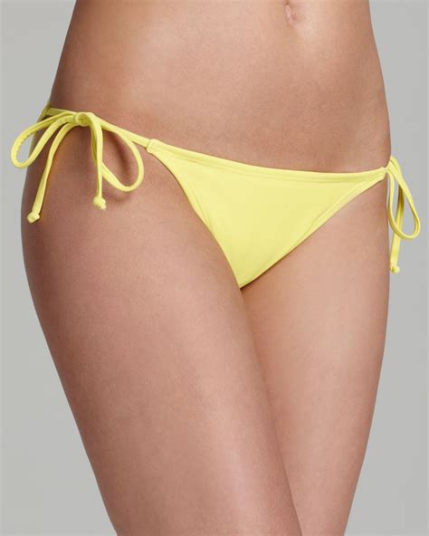 Pilyq Side Tie Full String Bikini Bottom In Yellow Lyst