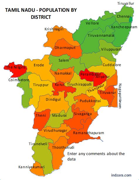 Tamil Nadu Heat Map By District Free Excel Template Indzara