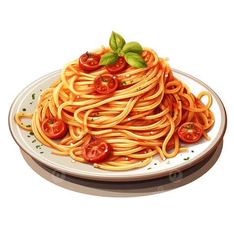 Espaguetis Con Salsa De Tomate Boloñesa Ilustración De Dibujos Animados