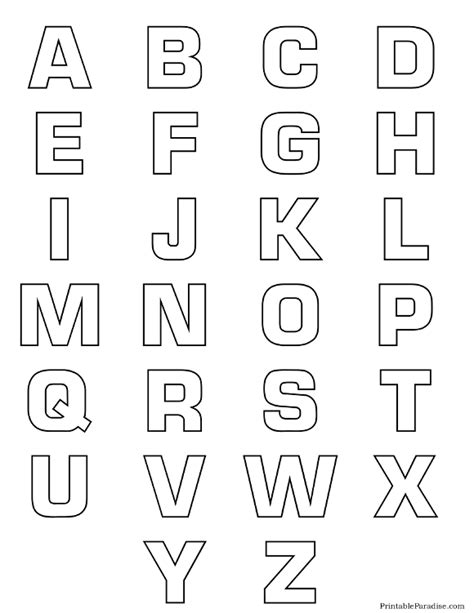 Printable Alphabet Bubble Letter Outlines