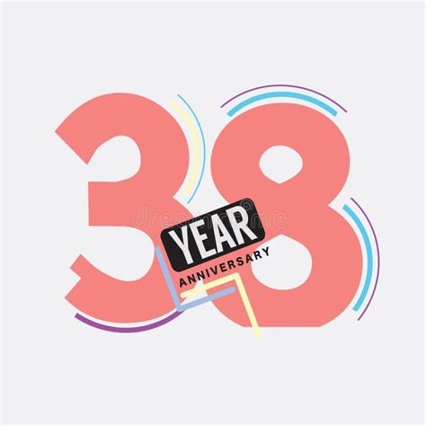 38th Years Anniversary Logo Birthday Celebration Abstract Design Vector