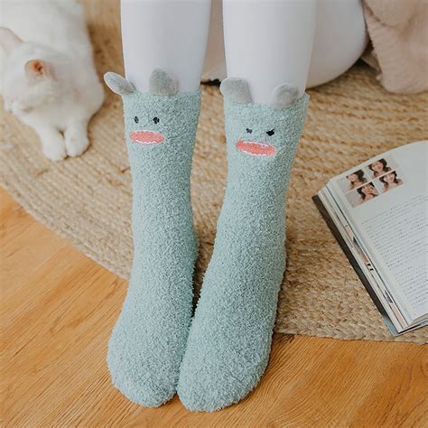 5 Style Kwaii Sockmonster Fuzzy Socks Funny Emoji Sockfuzzy Etsy