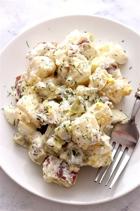 What's in deviled egg potato salad? Creamy and chunky potato salad with pickles and eggs ...