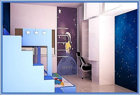 Menghadirkan dekorasi kamar tema luar angkasa untuk si kecil tidak harus dengan furnitur yang mahal, kok. Project Interior Kamar Anak Luar Angkasa desain arsitek ...