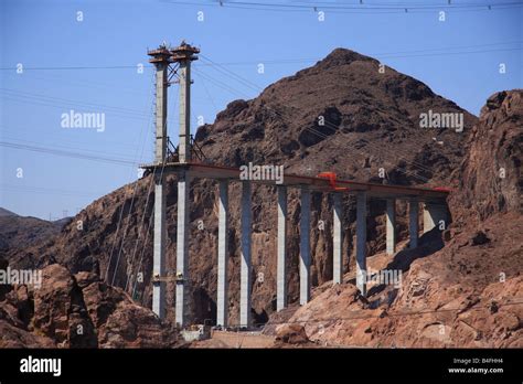 Hoover Dam Bypass Project Colorado River Bridge Section Stock Photo