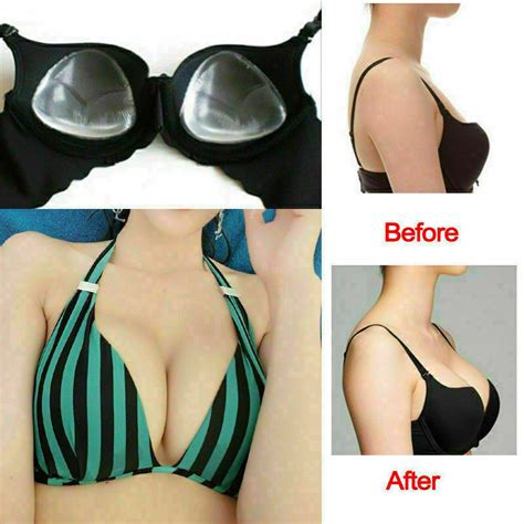 Triangle Push Up Silicone Bra Inserts Breasts Pad Bikini Bra Cleavage