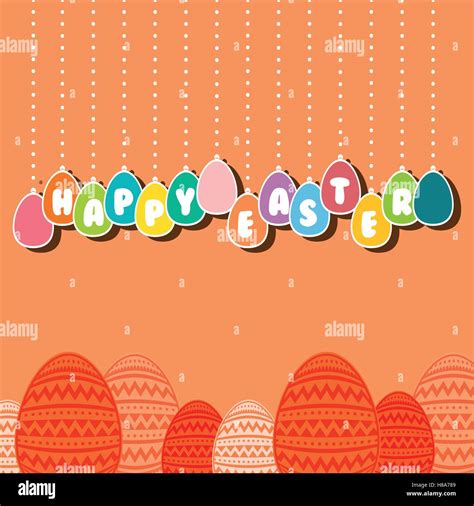 Happy Easter Cute Card Stock Vector Image And Art Alamy