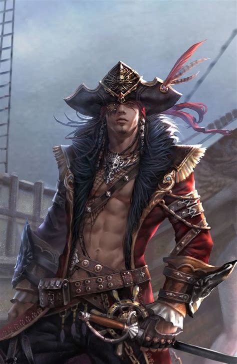 An Image Of A Man Dressed In Pirate Clothing And Holding Two Swords