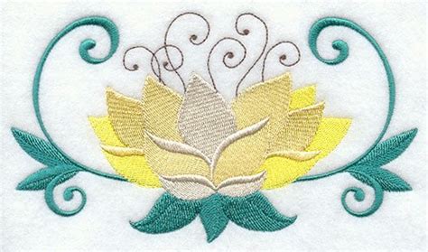 Lotus Towel Flower Towel Embroidered Towel Hand Towel Etsy Flower