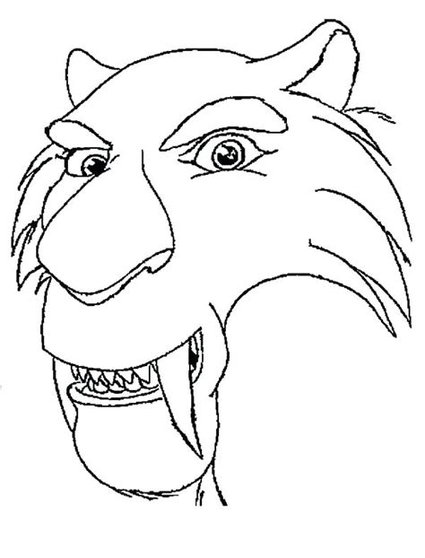 Tiger Saber Tooth Coloring Pages Drawing Sabertooth Draw Kids Head Ice