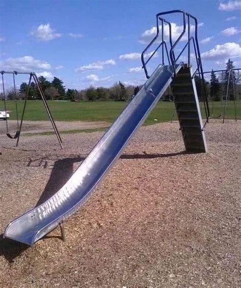 All Metal Slides In The Summer These Got Up To 1000 Degrees And Would