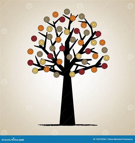 Artistic Tree Design Stock Vector Illustration Of Autumn 15419336