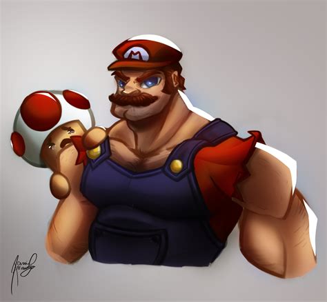 Artstation Mario Bodybuilder Fanart
