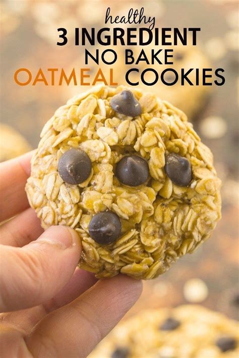 You can never go wrong with chocolate and peanut butter. Healthy No Bake 3 Ingredient Oatmeal Cookies | Recipe ...