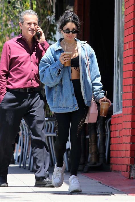 Vanessa Hudgens Grabs An Iced Coffee After Wrapping Up A Workout Session In Los Angeles