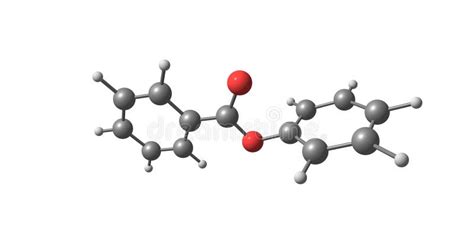 Estructura 3d Del ácido Benzoico Un Sólido Cristalino Descolorido