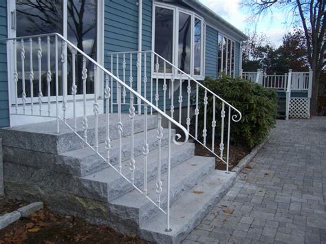 Beautiful stair railing house stair railing design glass railing design for stairs. Outdoor Wrought Iron White Stair Railing — Home Decoration : White Stair Railing Alternative Ideas