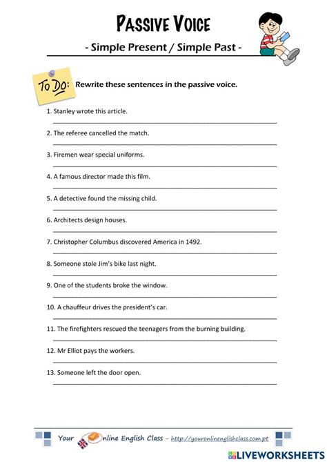 The Passive Voice Worksheet For Students To Practice Their English