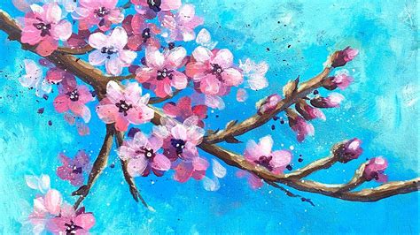 How To Paint Cherry Blossoms With Acrylics Step By Step For Beginners